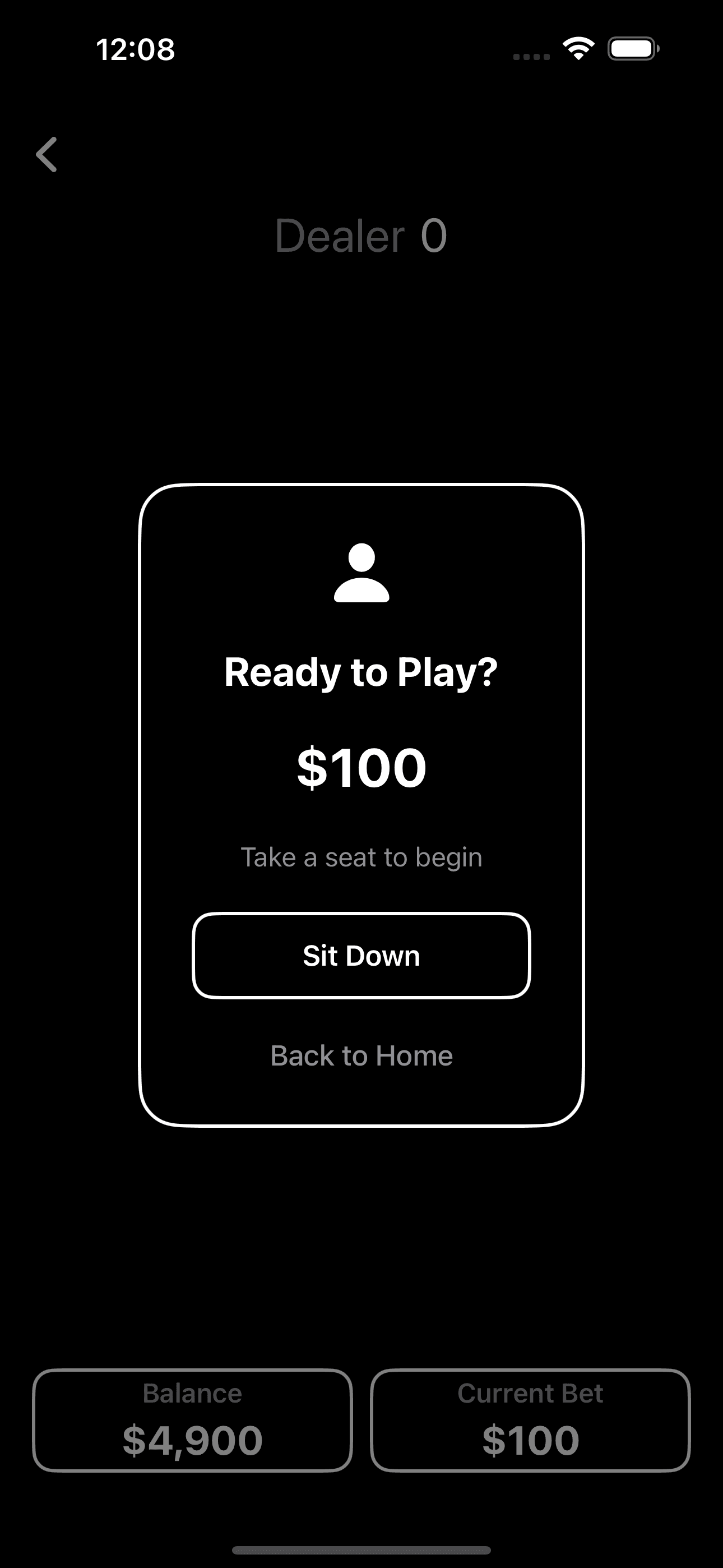 BlackCard Seating Screen